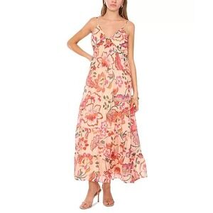 1.STATE Floral Tiered Maxi Sundress Dress Small